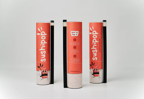 Sushipop push pop tube packaging for sushi takeaway